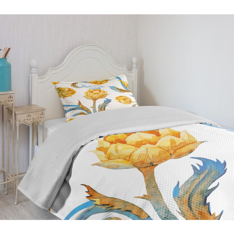 Watercolor Vegetables Bedspread Set