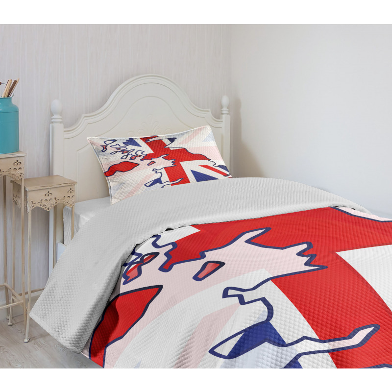 Country Map Flag Bedspread Set