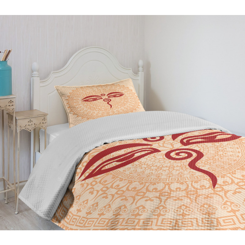 Oriental Mandala Ancient Zen Bedspread Set