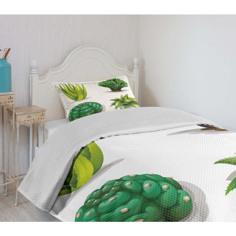 Aloe Vera Plants Cacti Bedspread Set