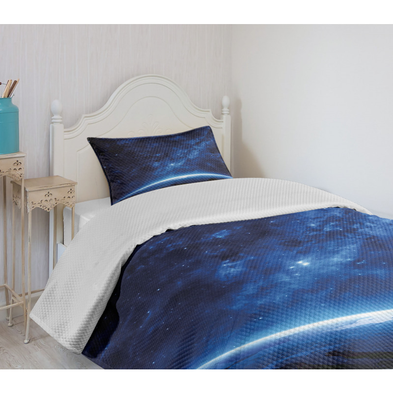 Earth View Cosmic Night Bedspread Set