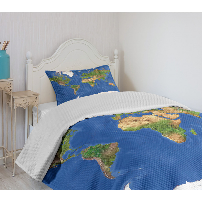 Continents Vegetation Bedspread Set