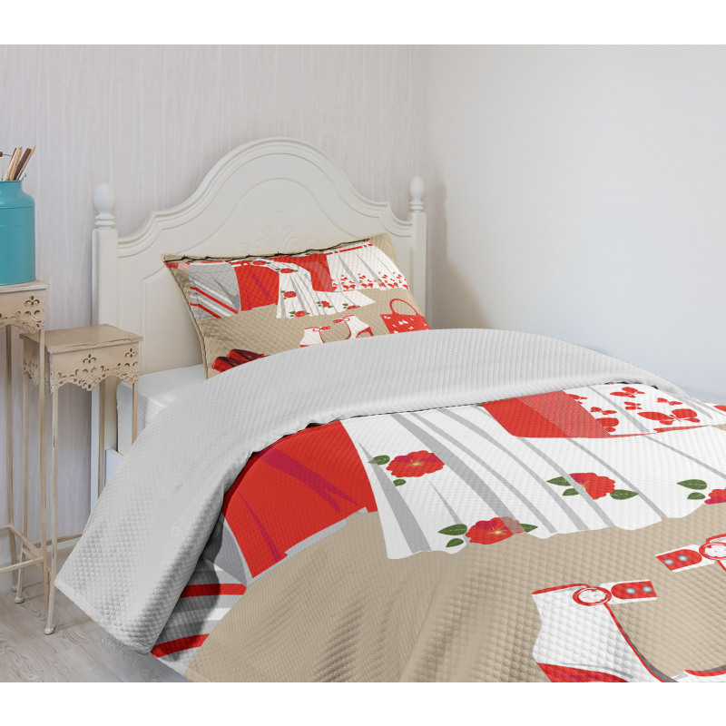 Clothes Shoes Bedspread Set