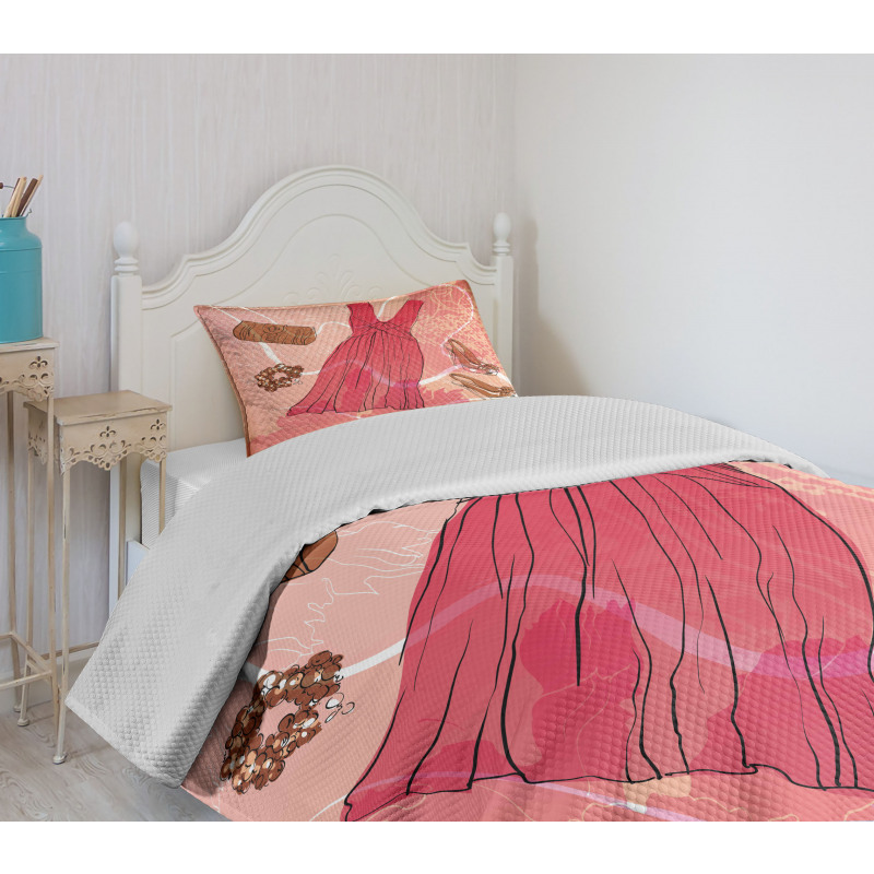 Floral Pink Bedspread Set