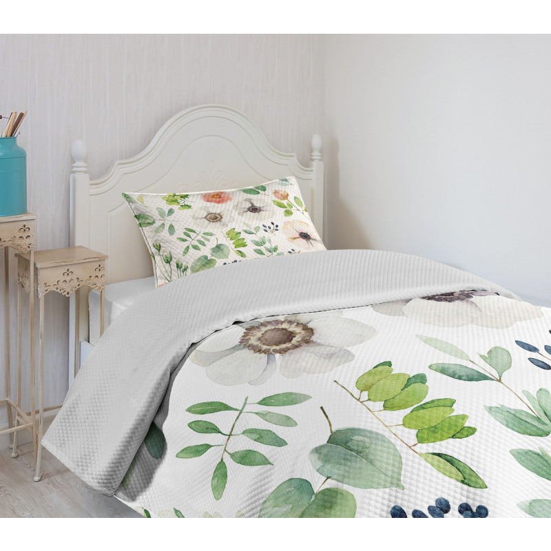 Floral Elements Bedspread Set