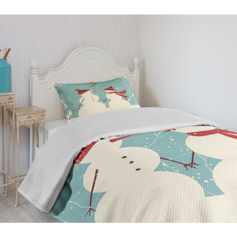 Snowman Woman Love Bedspread Set