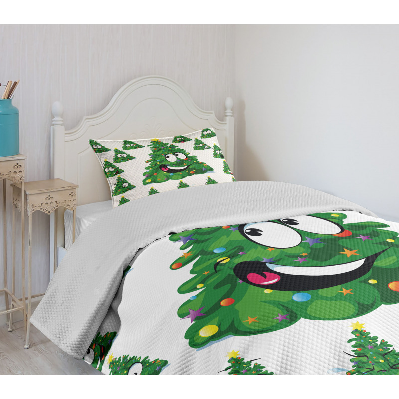 Xmas Cartoon Funny Bedspread Set