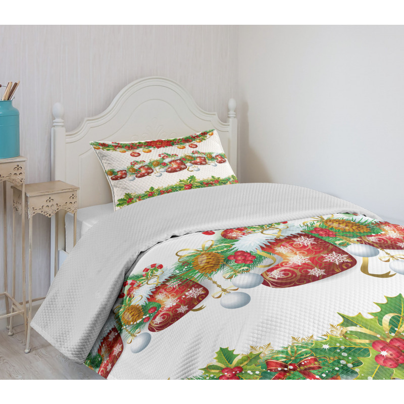 Flowers Socks and Bells Bedspread Set