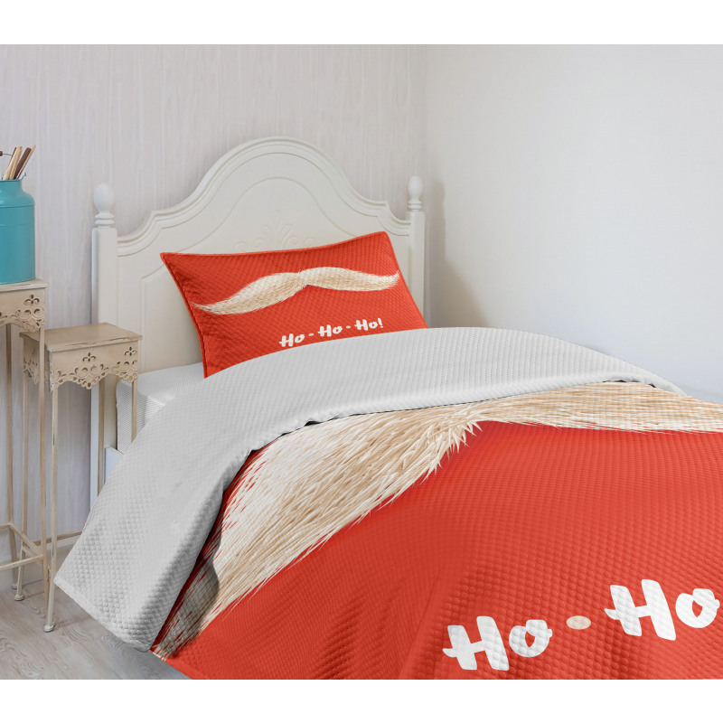 Vivid Santa Mustache Bedspread Set