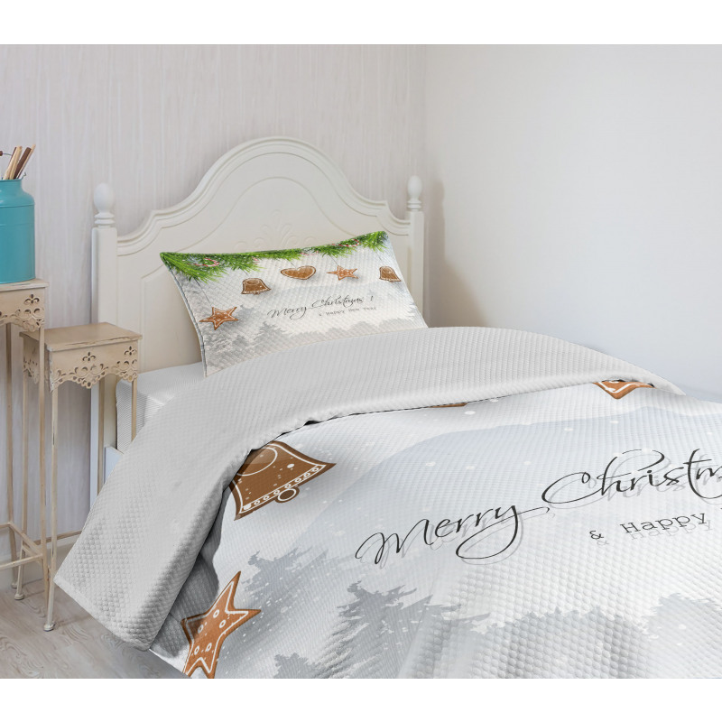 Gingerbread Fir Tree Bedspread Set