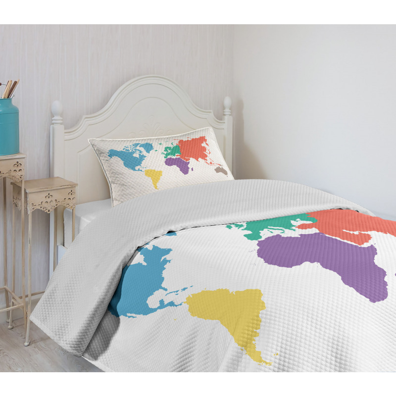 World Global Continents Bedspread Set