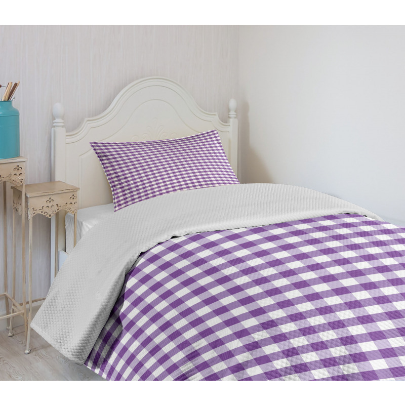 Gingham Vintage Style Bedspread Set