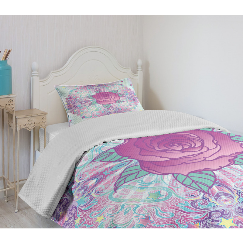 Psychedelic Rose Mandala Bedspread Set