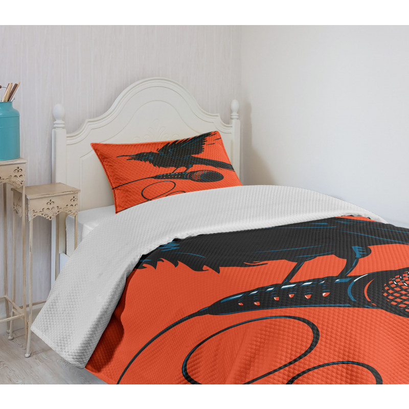 Raven with Microphone Bedspread Set