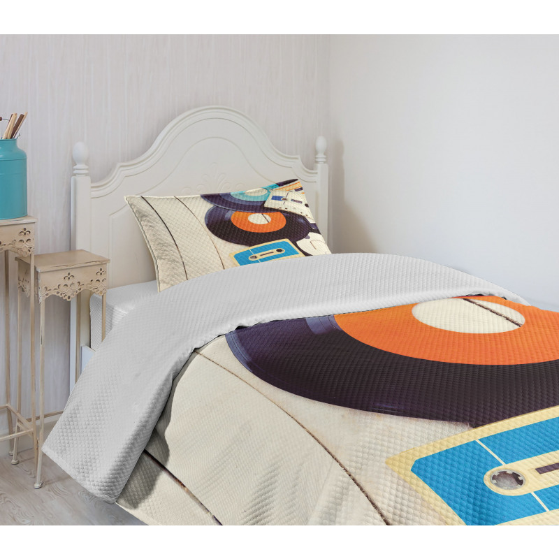 Gramophone Records Audio Bedspread Set