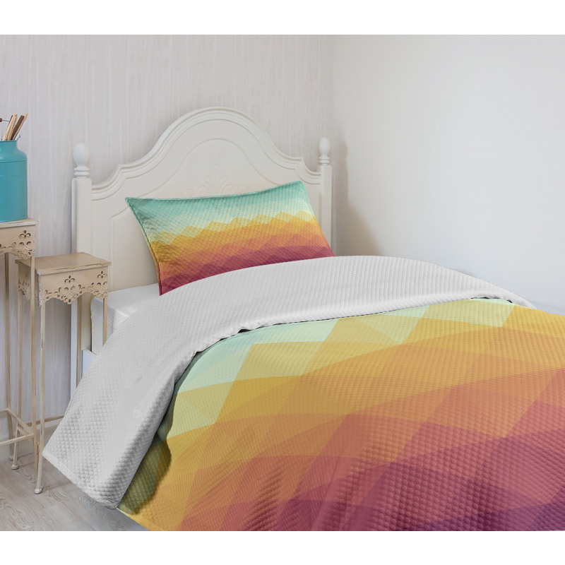 Abstract Checkered Pastel Bedspread Set