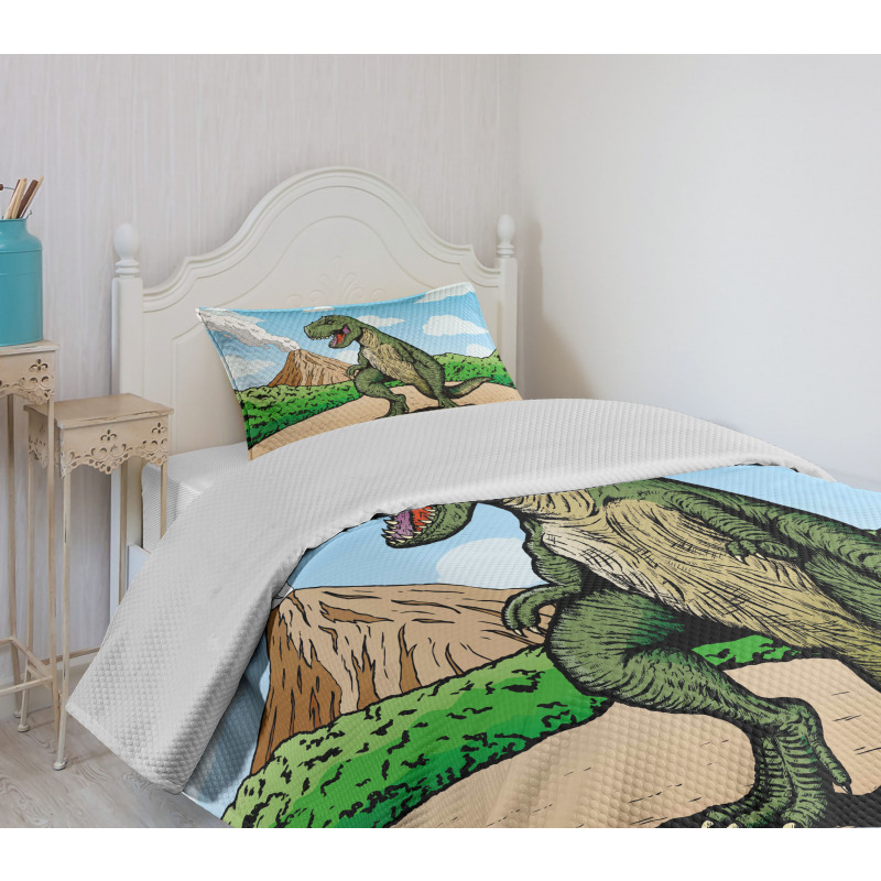 T-Rex Active Volcano Bedspread Set