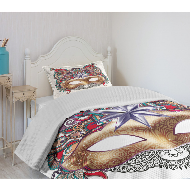 Venetian Ornate Mask Bedspread Set