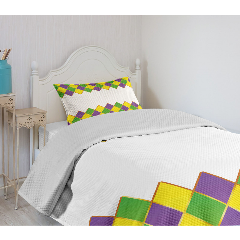 Carnival Colors Grid Bedspread Set