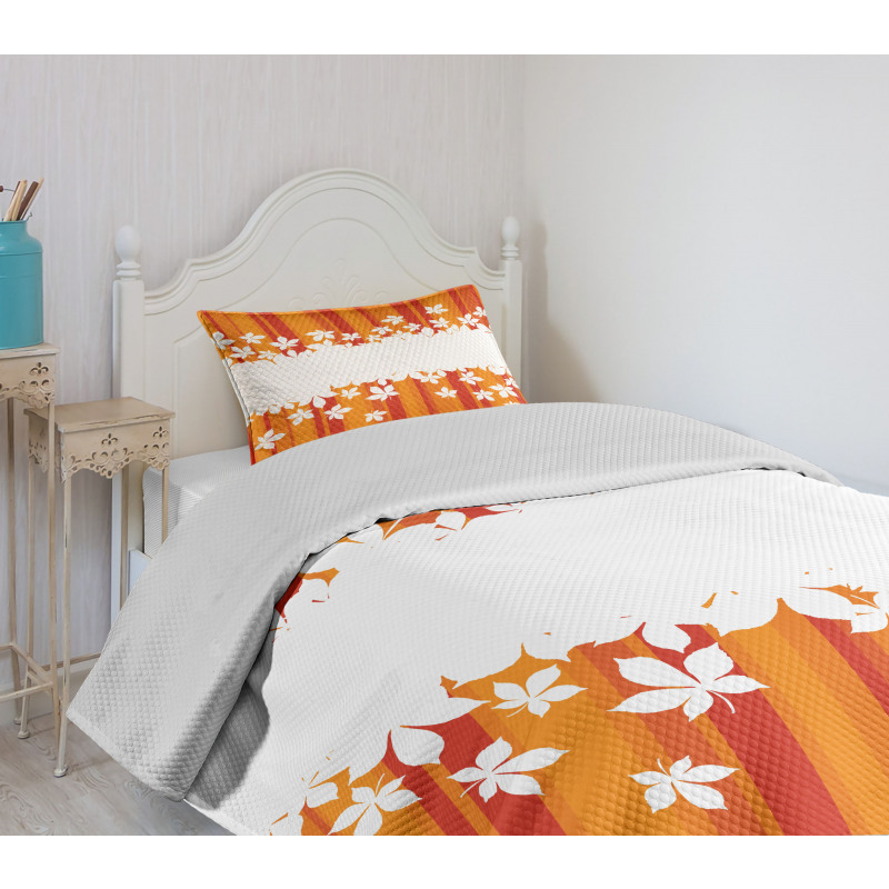 Autumnal Colors Stripes Bedspread Set