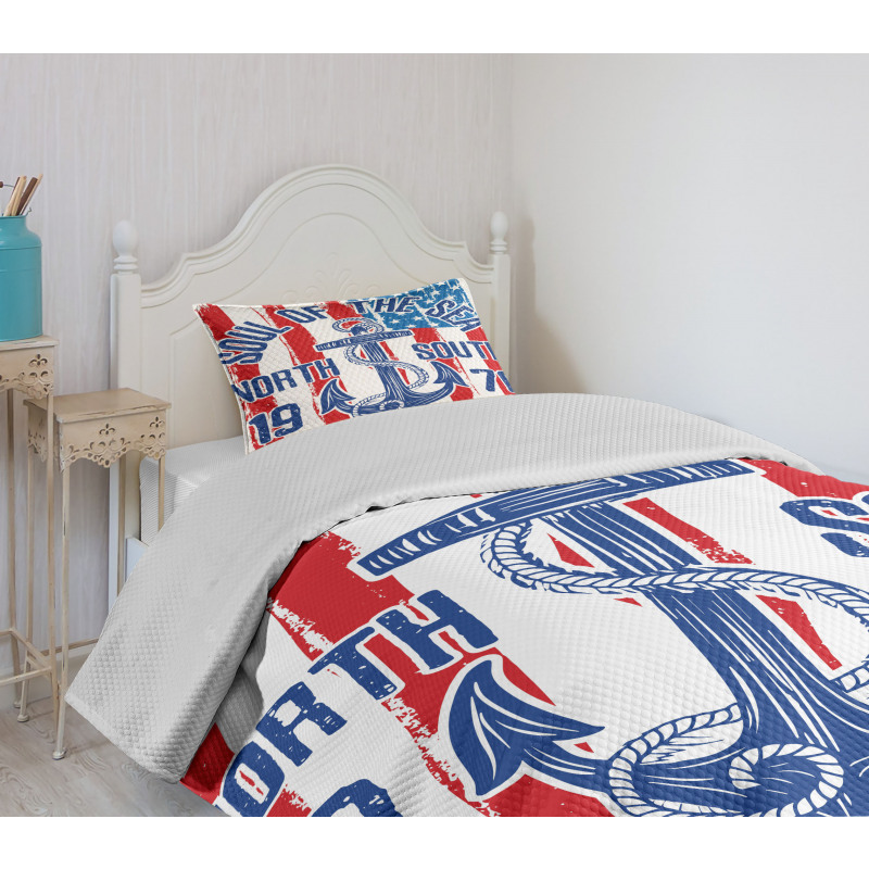 Vintage Anchor Design Bedspread Set