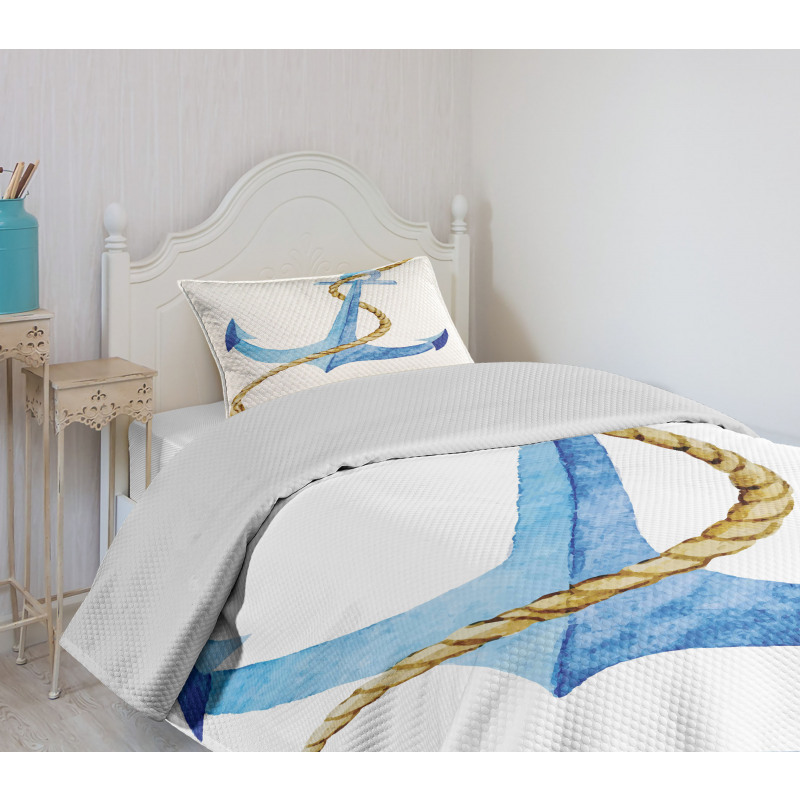 Watercolor Beach Things Bedspread Set