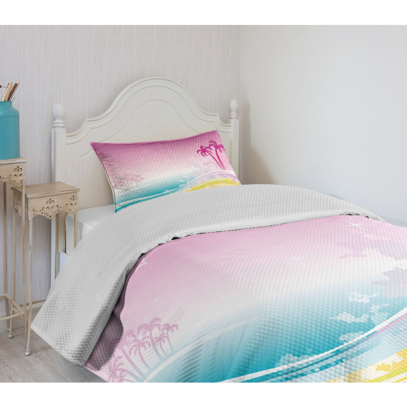 Fantasy Beach Island Coast Bedspread Set