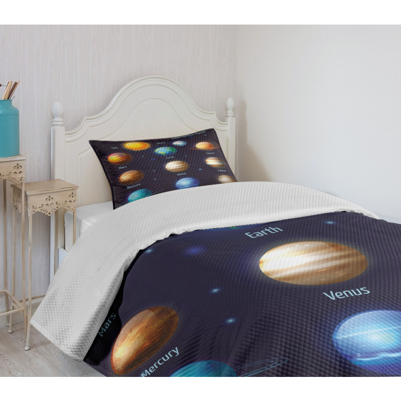 Solar System and Sun Bedspread Set