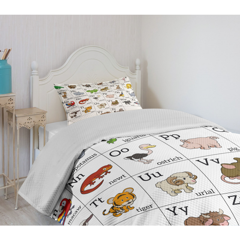 Alphabet Chart Bedspread Set