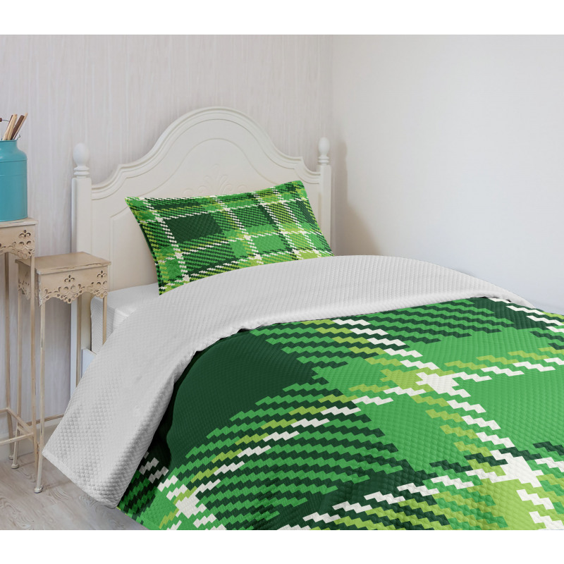 Irish Mosaic Green Bedspread Set