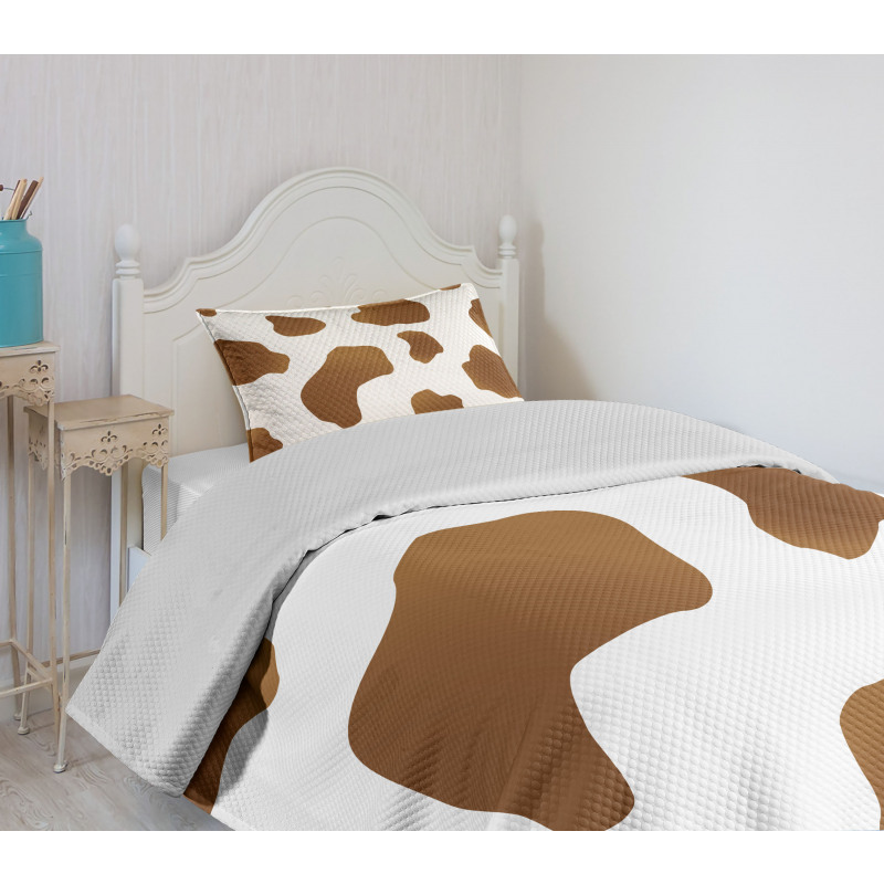 Brown Spots on Cow Bedspread Set