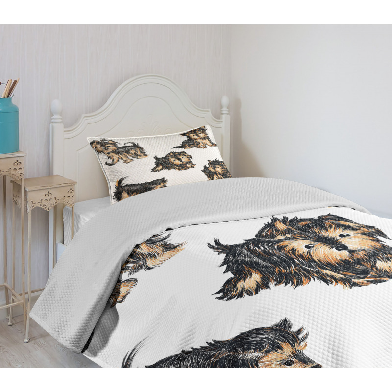 Terrier Cartoon Bedspread Set