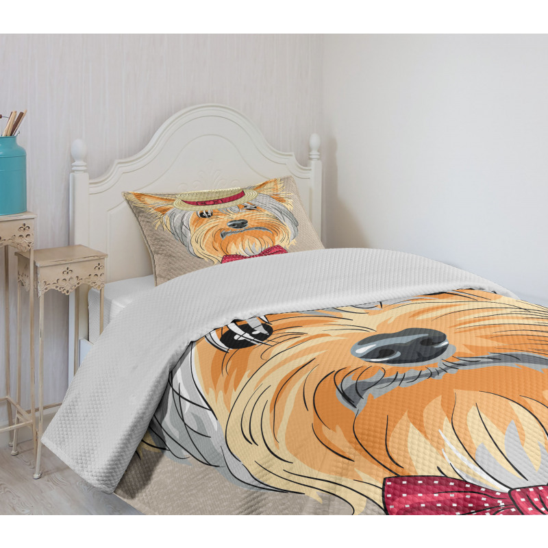 Hipster Gentleman Dog Bedspread Set