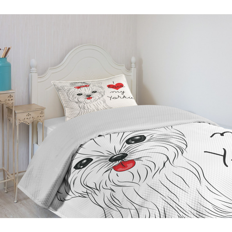 I Love My Yorkie Terrier Bedspread Set