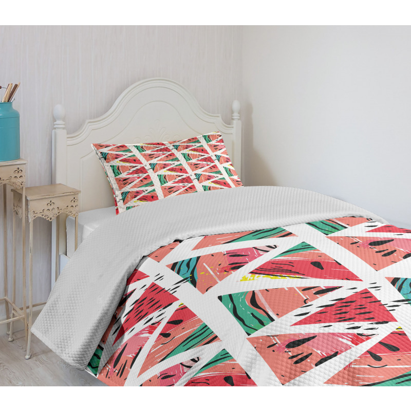 Abstract Watermelon Bedspread Set