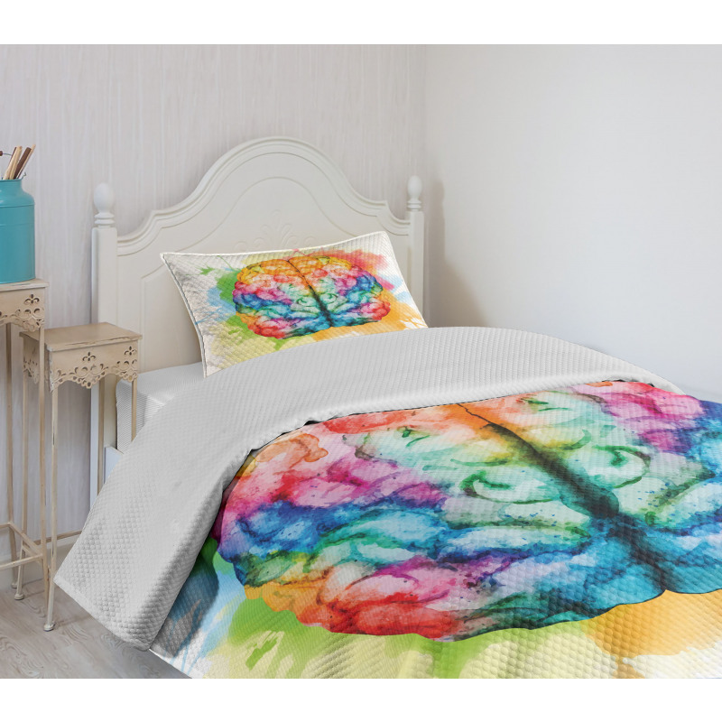 Colorful Human Brain Bedspread Set