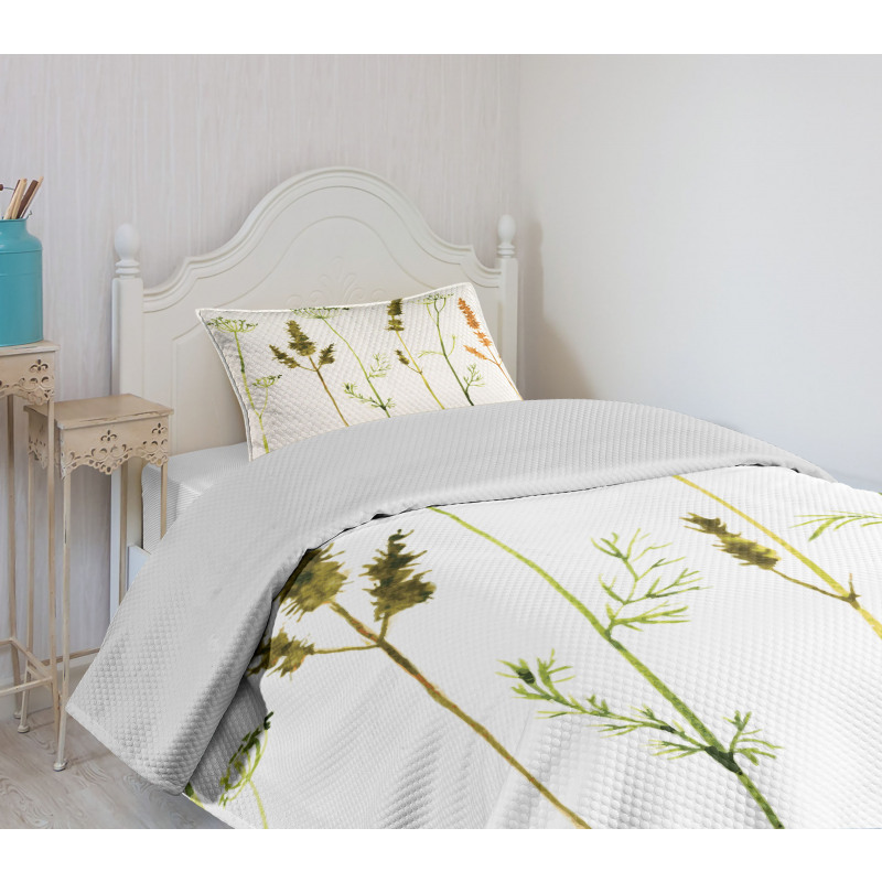 Wild Plants Herbs Bedspread Set