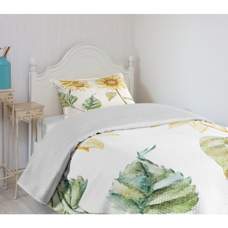 Alluring Sunflowers Bedspread Set