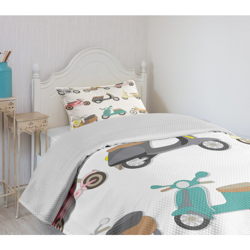 Scooters Design Bedspread Set