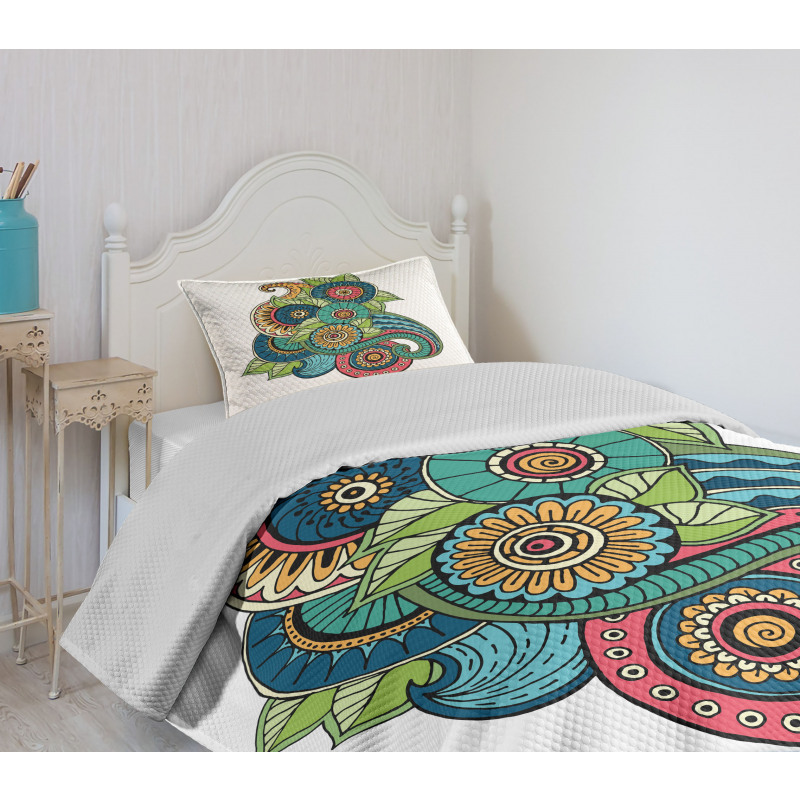 Floral Zentangle Bedspread Set