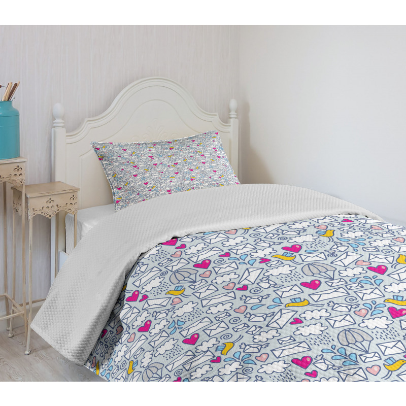 Message Posting Theme Bedspread Set