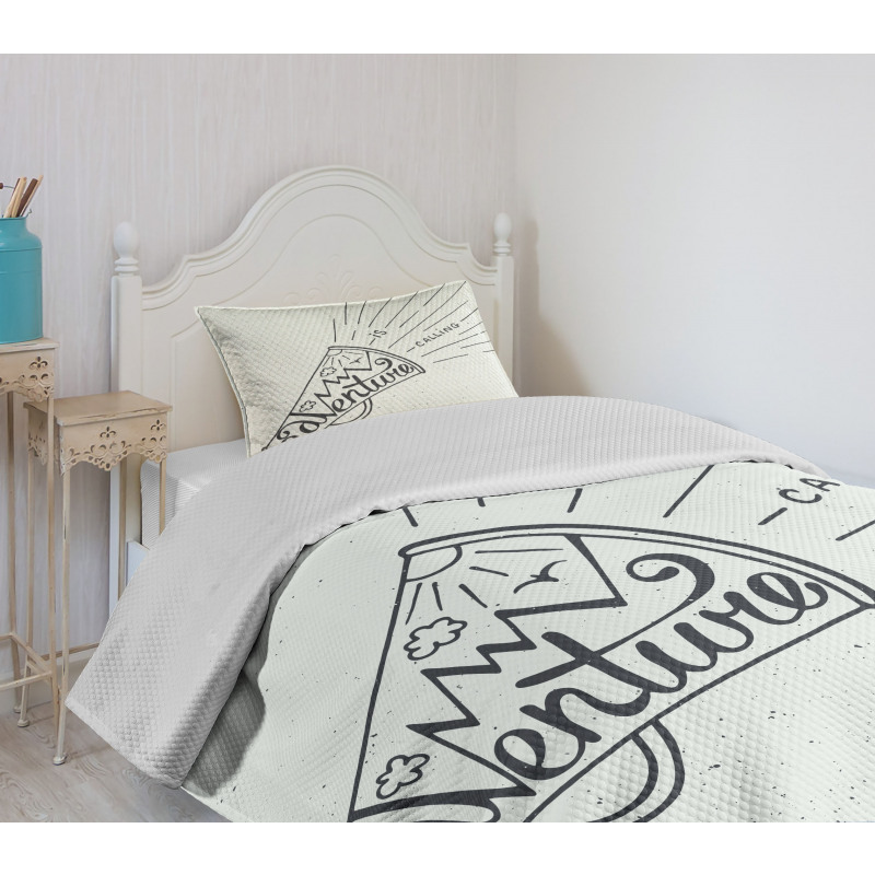 Mountains Birds Sun Bedspread Set