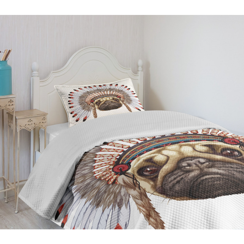 Native Style Bonnet Dog Bedspread Set