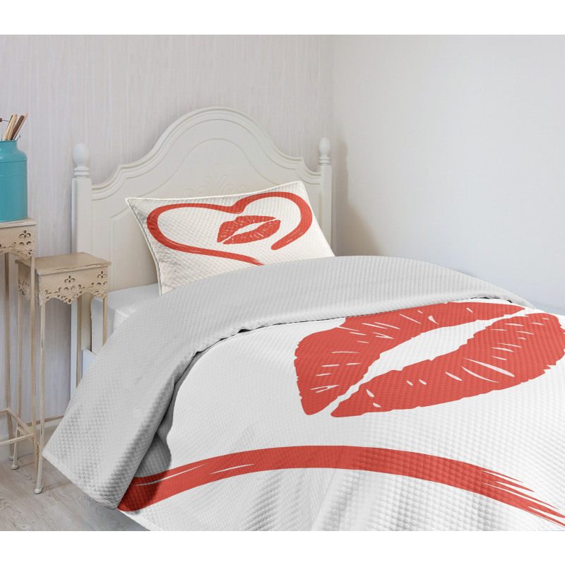 Romance Passion Lipstick Bedspread Set