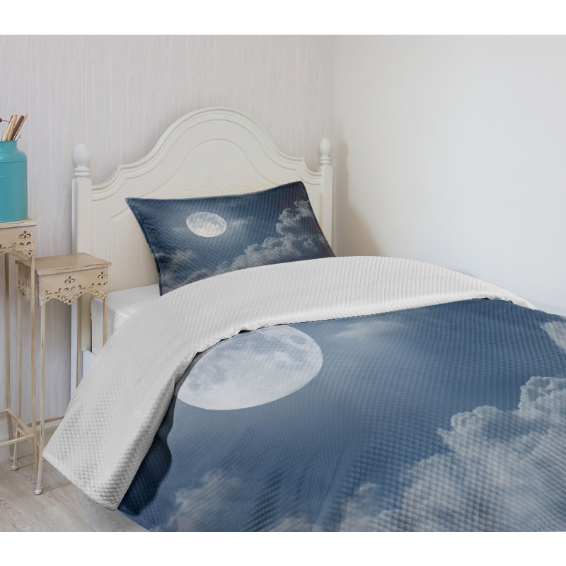 Night Skyline Full Moon Bedspread Set