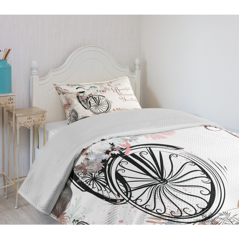 Soft Color Palette Bike Bedspread Set