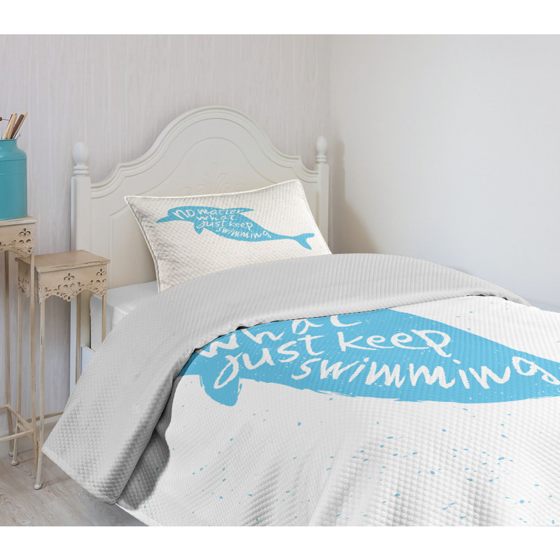 Hand Drawn Sea Mammal Bedspread Set