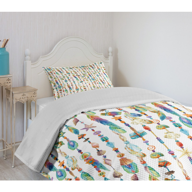 Sea Shells Nautical Bedspread Set