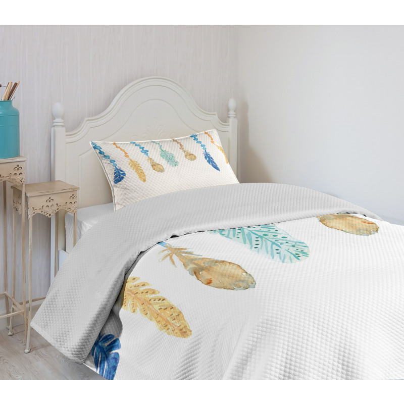 Colorful Bird Design Bedspread Set