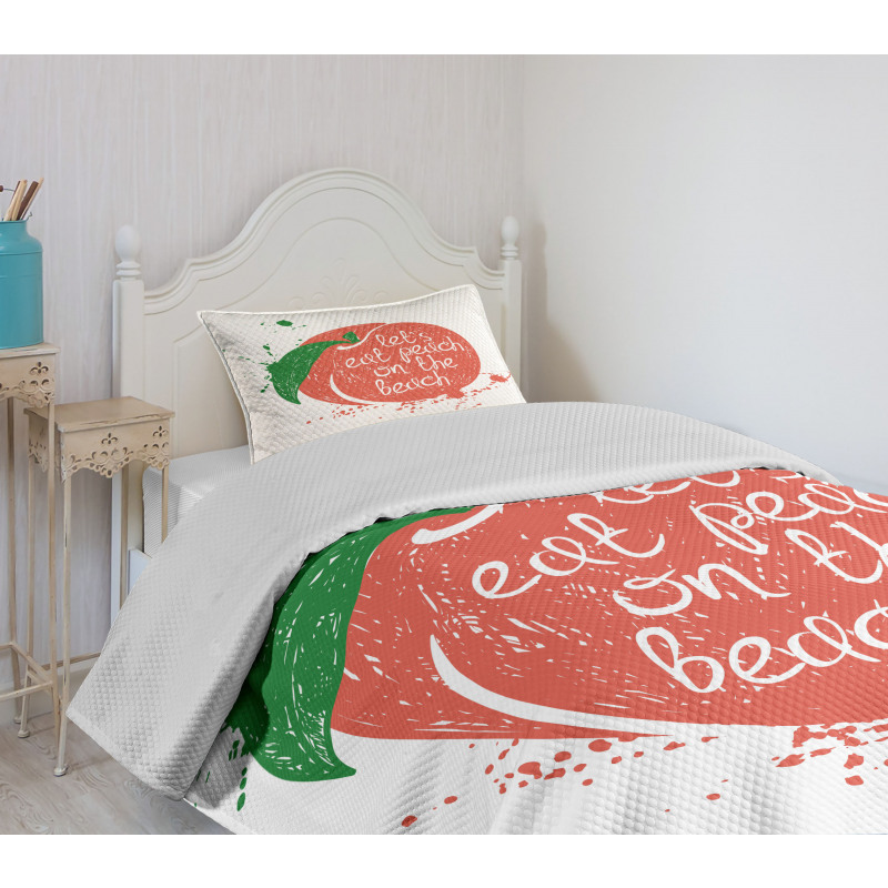 Soft Fruit Quirky Words Bedspread Set